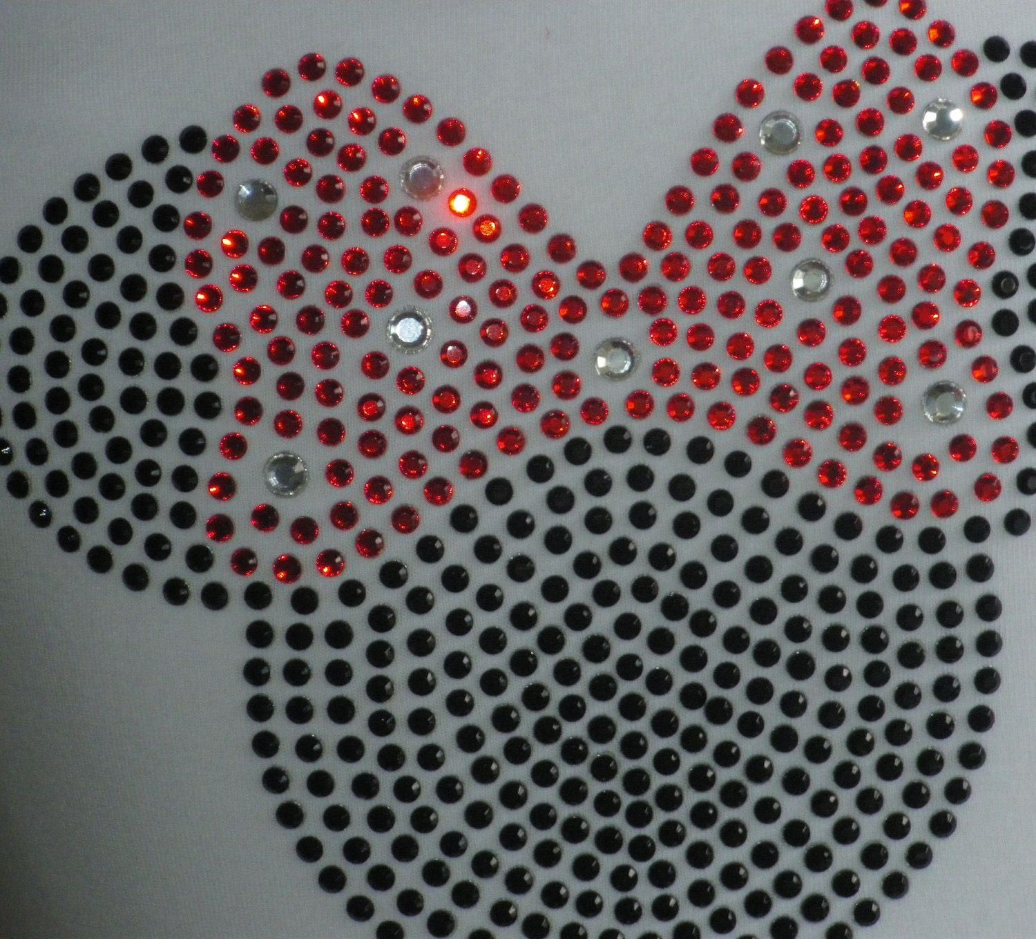 5" red Minnie Mouse  iron on hot fix rhinestone transfer for Disney t-shirt