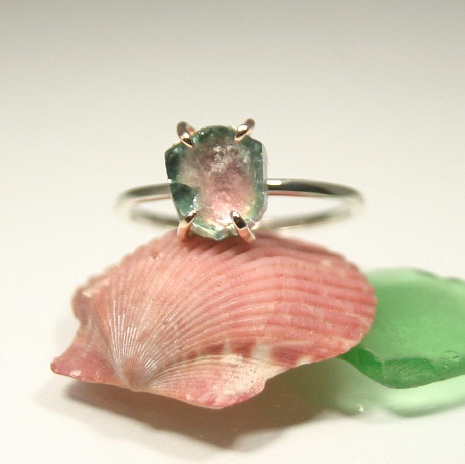 A Slice of Heaven, Ladies Maine Watermelon Tourmaline Gold Ring