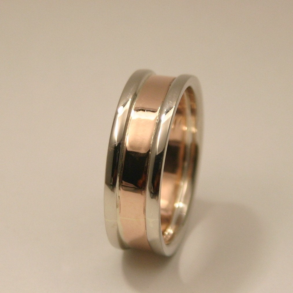 A rose for the groom, Men's Wedding band, handmade