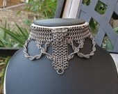 SALE Surgical stainless steel Chainmail choker sized to fit Victorian Steampunk Ren Fair SCA Pirate Cosplay