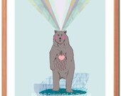 Lonely Bear A4 Fine Art Print
