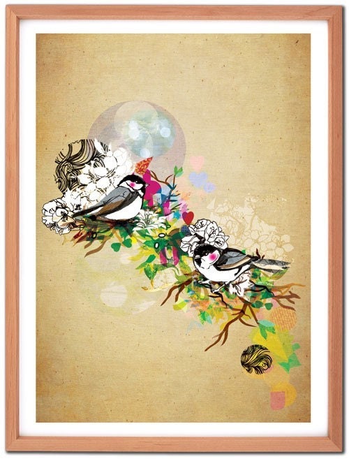 Two Birds Digital A4 Print