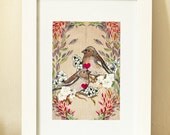 Floral Birds A5 Print