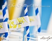 Digital Stirstick/ Straw wrap template with text and colors of choice