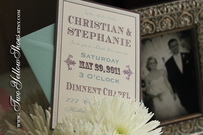 Digital Vintage Invitation Template Package (Includes 4 templates) -Colors of Choice