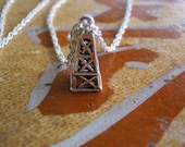 Sterling SIlver Oil Derrick Charm on Sterling Silver Necklace -  Free Shipping USA