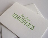Love from Indianapolis - letterpress greeting card - SALE