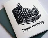 Letterpress Birthday Card - Vintage Camera