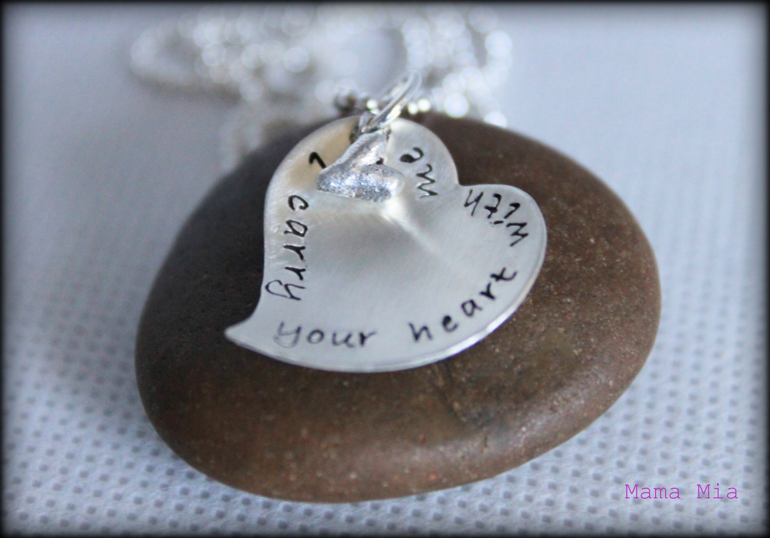 I Carry Your Heart Hand Stamped Necklace