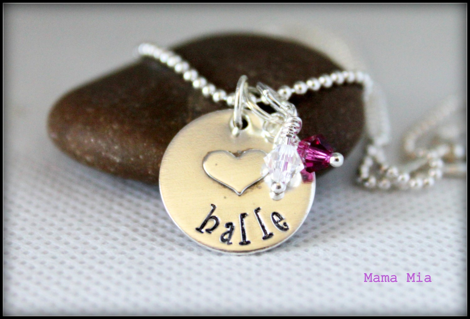 My Heart Sterling Silver Hand Stamped Necklace