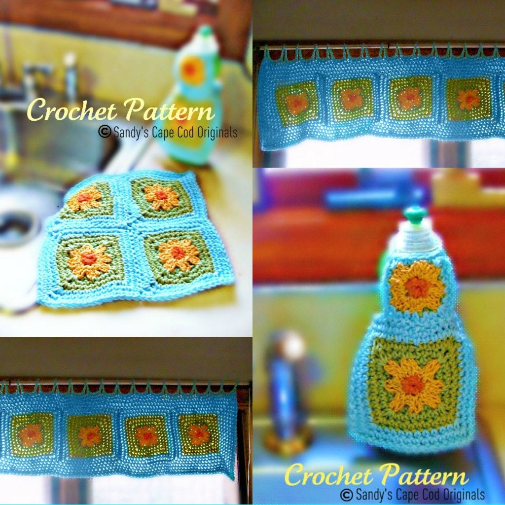 Flower Kitchen Set Crochet Pattern PDF 533