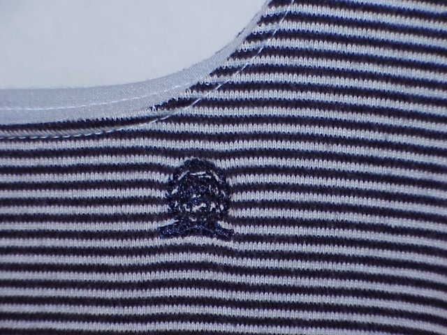Upcycled Lined Black and White Stripe T Shirt Tote Bag