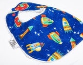 Rockets- Infant or Toddler Bib - REVERSIBLE plus ADJUSTABLE snaps