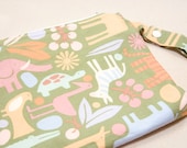 Sage 2D zoo- 14x14 Sweet Bobbins Wet Bag - SEAM SEALED - Snap Strap - Boutique Quality