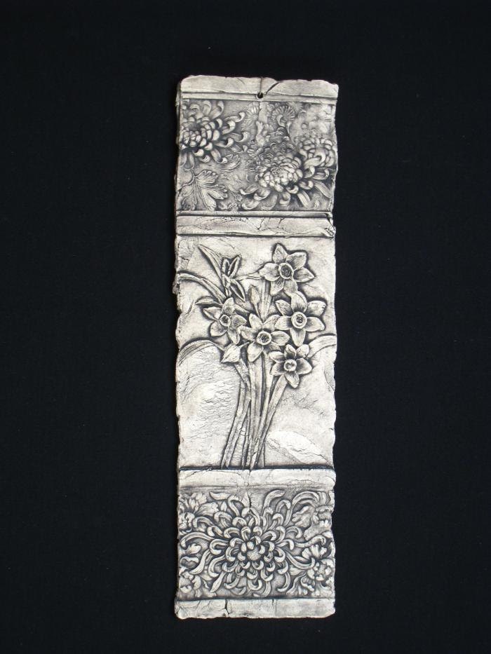 Daffodil Flower  - Ceramic Pottery Porcelain Relief Tile