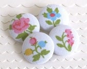 Pink Cutting Garden- 4 Medium Buttons