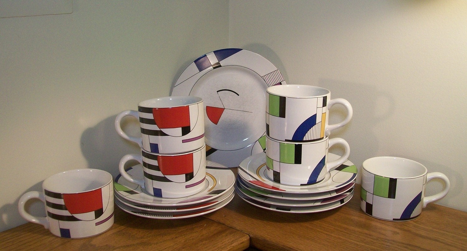 VIntage Modern Sango Radius Cups & Saucers
