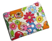 Retro animal zippered pouch - ooak