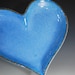 Heart  Plate /  Candy Dish /  Candle Tray in  Sky Blue Glaze / Valentine Heart / Handmade Stoneware Clay