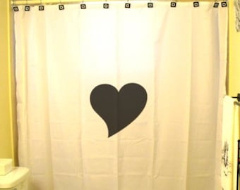 Love Heart Shower Curtain Romance Valentine's Day Romantic bathroom decor kids bath