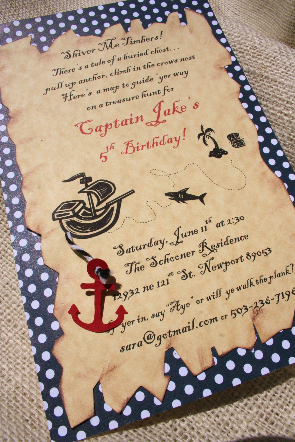 Swashbuckling Pirate Party treasure Map Birthday Party Door Sign