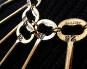 Dramatic Antique Key Necklace -  an unique ecofriendly handmade christmas gift made with recycled repurposed parts