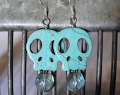 Turquoise Skull Earrings