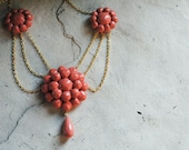 FAST S/H Coral Scarlett O'Hara Reproduction BBQ Necklace Choker Custom