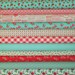 Annie's Farm Stand, Lakehouse, Red and Aqua, 1/2 Yard Bundle of 11