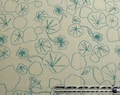 Hand-printed hemp by repeat studio - Nasturtium/teal (fat quarter)
