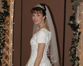 Wedding Bride Veil Two Tier  Elbow Length WHite, ivory or diamond