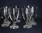 6 Vintage Anchor Hocking Clear Boopie Juice Glasses