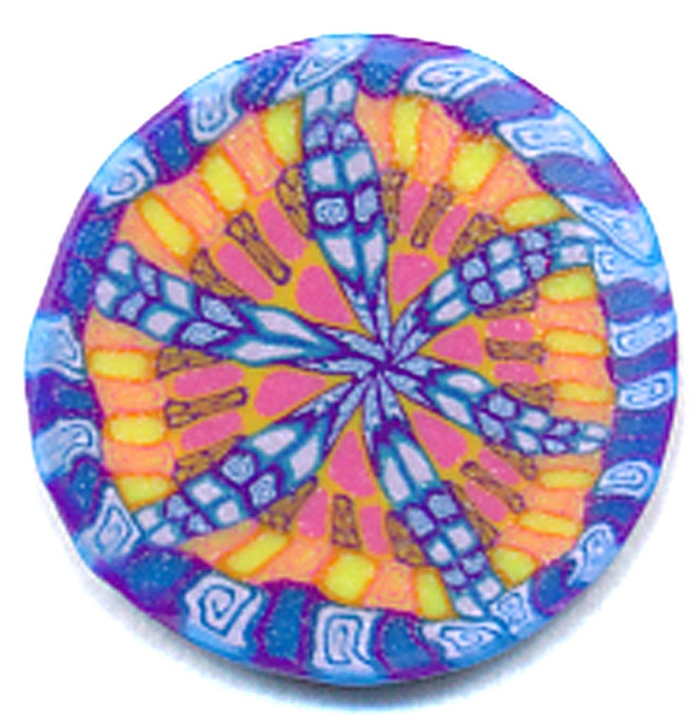 Polymer Clay Cane, Colorful Lollipop Kaleidoscope Pattern