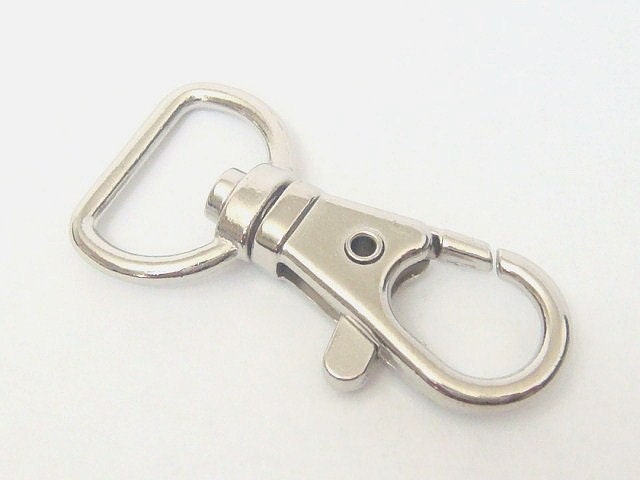25 Silver Metal Lobster Swivel Clasps H33-25