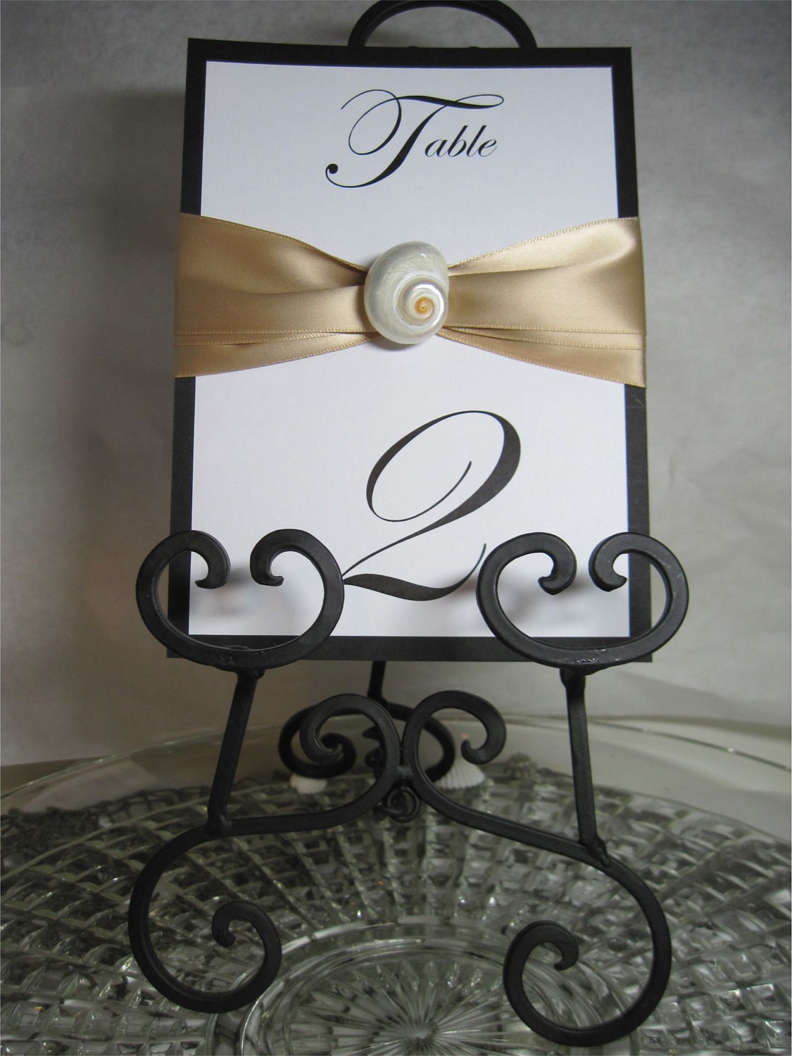 Elegant Beach Wedding Table Numbers with Starfish