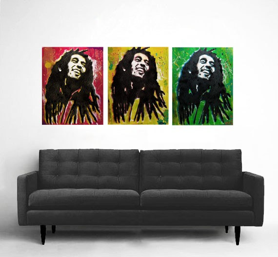 Bob Marley Art replicas from my original paintings  set of three