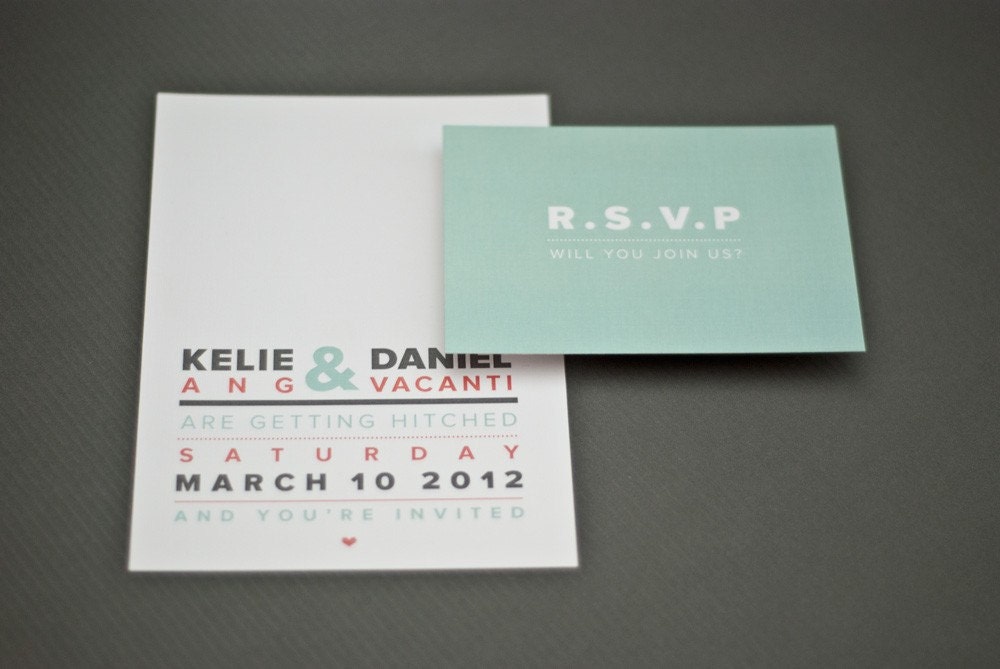 Textual - Stylish and typographic wedding invitation