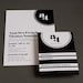 Perfect - graphic black and white wedding invitation with kraft envelopes