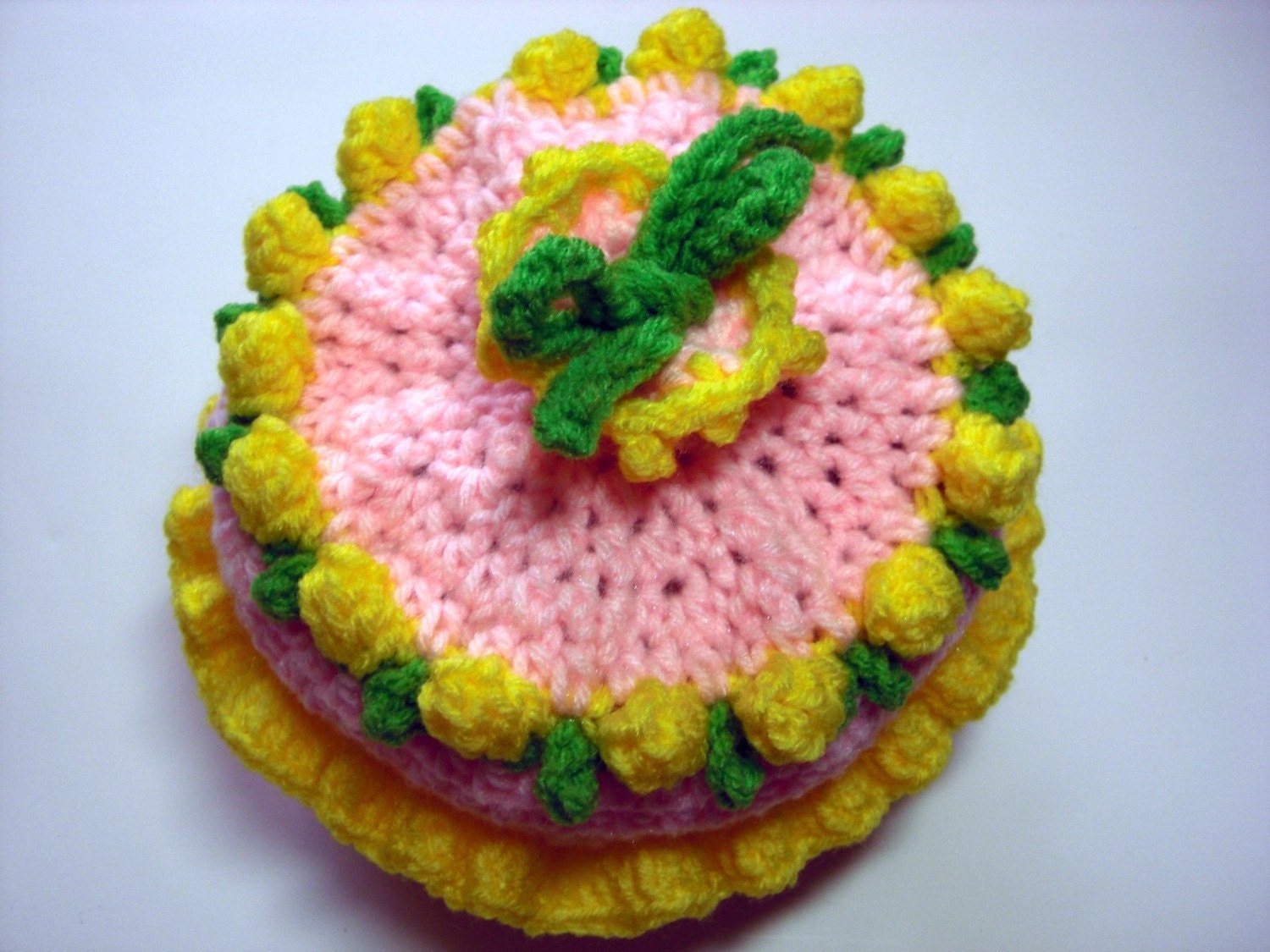 Cupcake Hat Strawberry Pink and Lemon