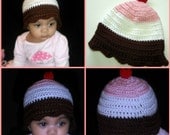 Neapolitan Ice Cream Baby Hat