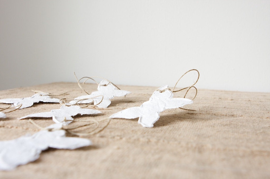 Handmade Paper Gift Tags- Butterfly Sage, Set of 6