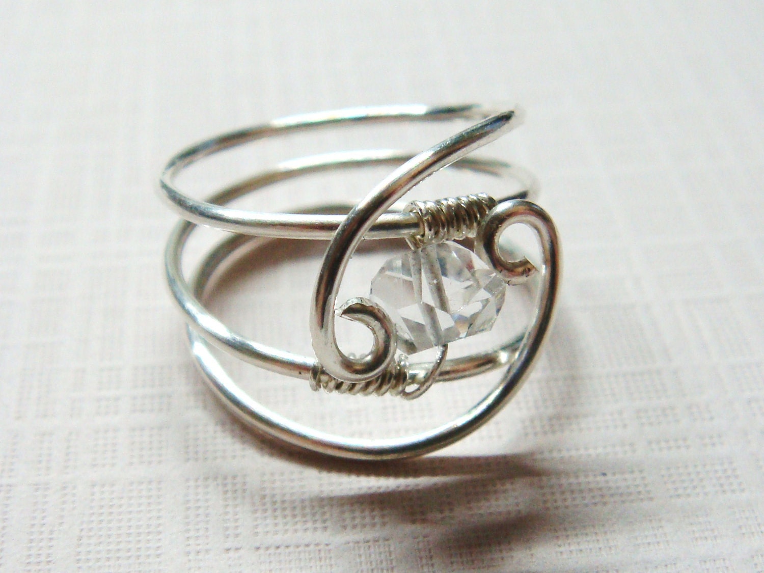 Herkimer Diamond Ring   Sara's Serenity Herkimer Gemstone Sterling Silver Ring   Engagement Ring