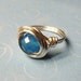 Chalcedony Ring - Blue Chalcedony Faceted Gemstone and Sterling Silver Wire Wrapped Ring