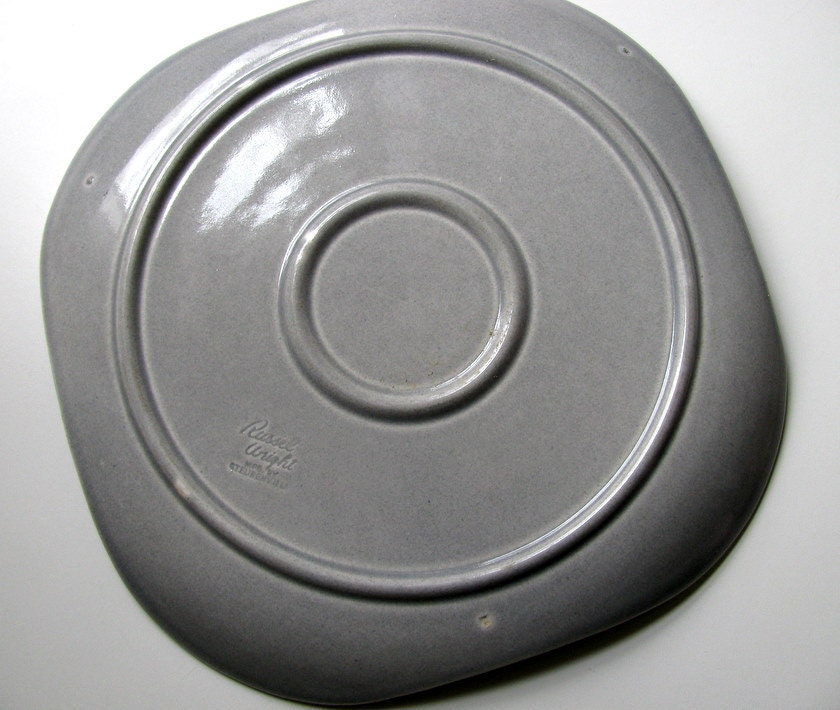 Russel Wright American Modern Granite Gray Chop Plate