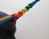 Rainbow Unicorn Horn- A wearable, glittery horn that creates an instant unicorn costume.  (My Little Pony, The Last Unicorn, Rainbow Dash)