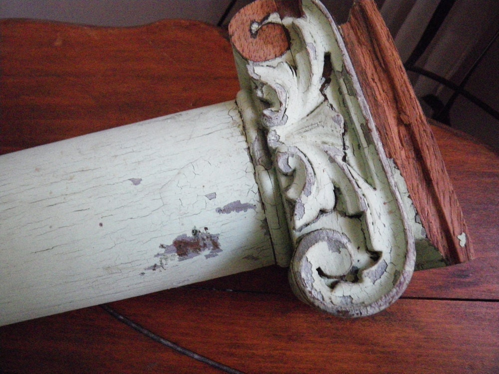 RESERVED BELLA BORDELLO Victorian carved Ionic columns- architectural salvage