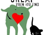 Weimaraner and Dachshund Love Dog Art Print Wall Decor Inspirational Series