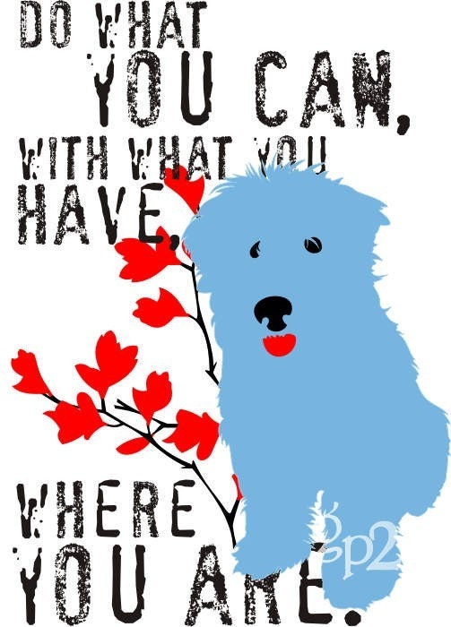 Wheaten Terrier Dog Art Print Wall Decor One of a Series of Inspirational Dog Prints