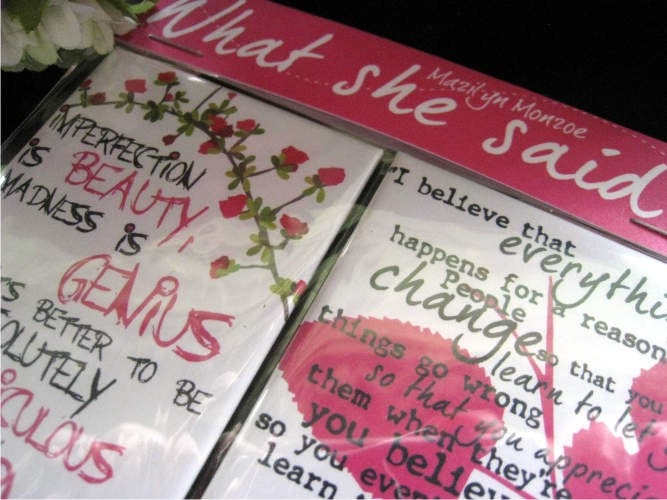 Marilyn Monroe Quotes Fridge Magnet Set 2 x 3 Gift for Women