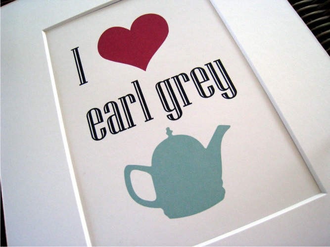 Tea Lover I Heart Earl Grey Tea Graphic Art Print